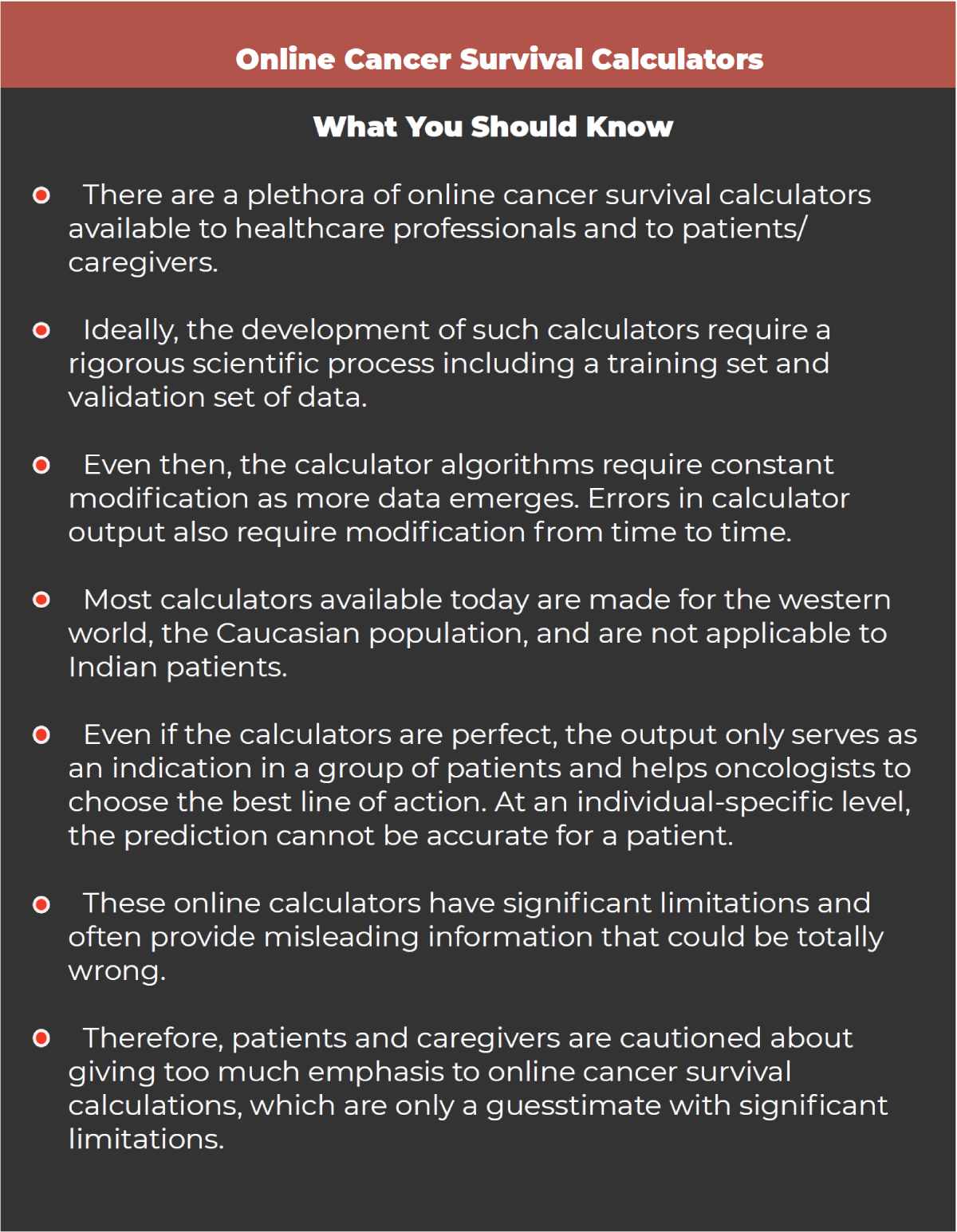 Online Cancer Survival Calculators